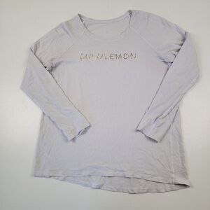 Lululemon LOGO Long Sleeve Shirt White With Gold Size M/L